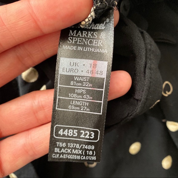 🔘 MARKS & SPENCER BLACK HIGH WAIST POLKA DOT SKIRT! - Picture 6 of 8